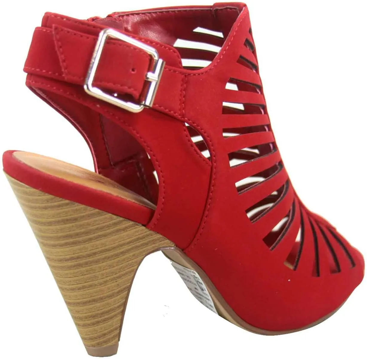 FZ-Shaky-s Women's Sexy Strappy Peep Toe Slingback Buckle Chunky Heel Sandal Shoes