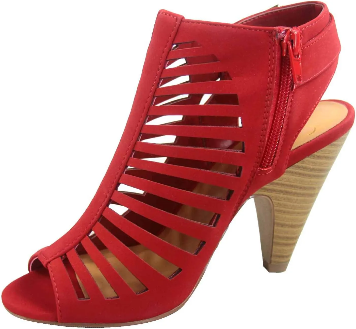 FZ-Shaky-s Women's Sexy Strappy Peep Toe Slingback Buckle Chunky Heel Sandal Shoes