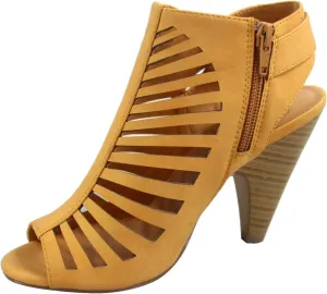 FZ-Shaky-s Women's Sexy Strappy Peep Toe Slingback Buckle Chunky Heel Sandal Shoes