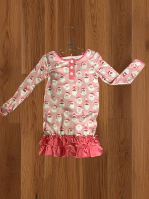 Girls Ruffled Santa Nightgown