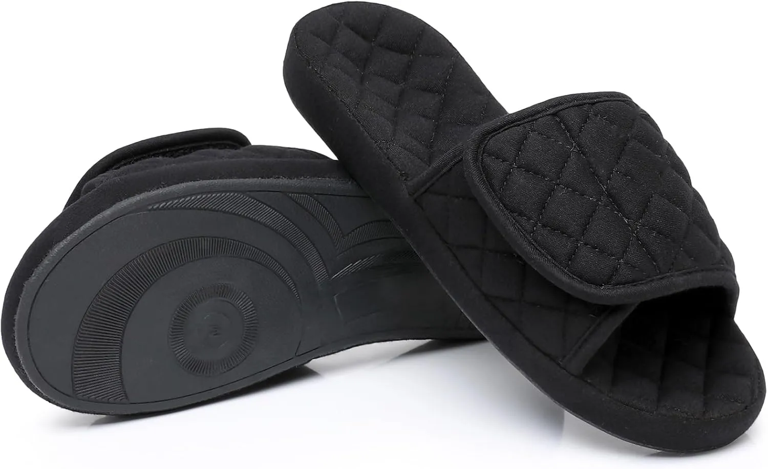 Git-up Womens Orthotic Slippers with Arch Support for Plantar Fasciitis Pain Relief,Open Toe Adjustable Memory Foam Slide House Slippers