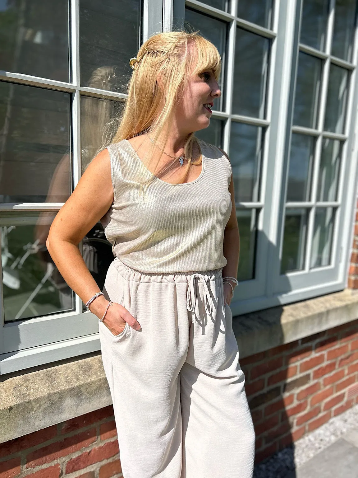 Gold Ribbed Vest Scarlett