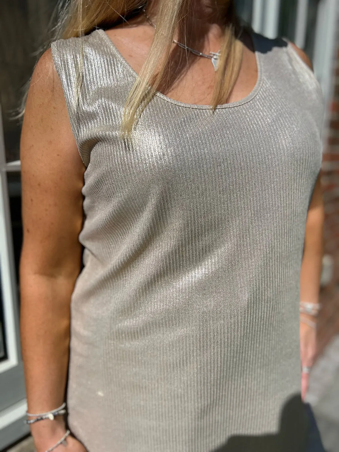 Gold Ribbed Vest Scarlett