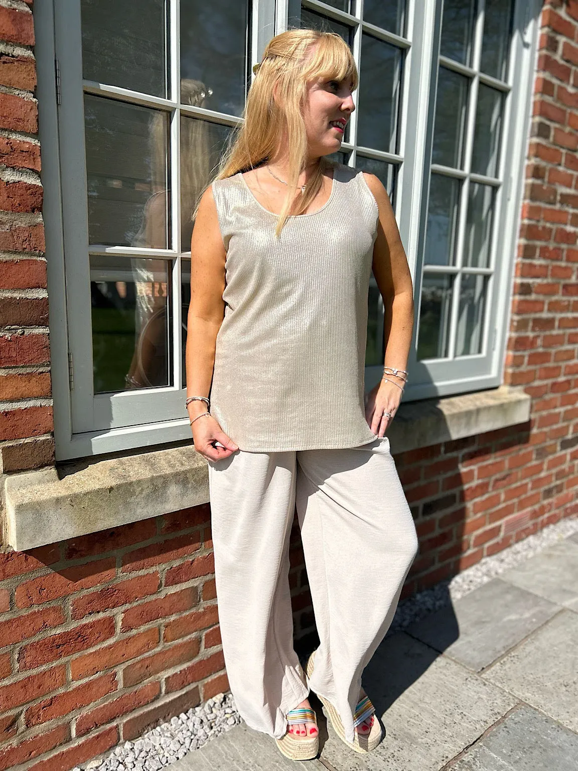 Gold Ribbed Vest Scarlett