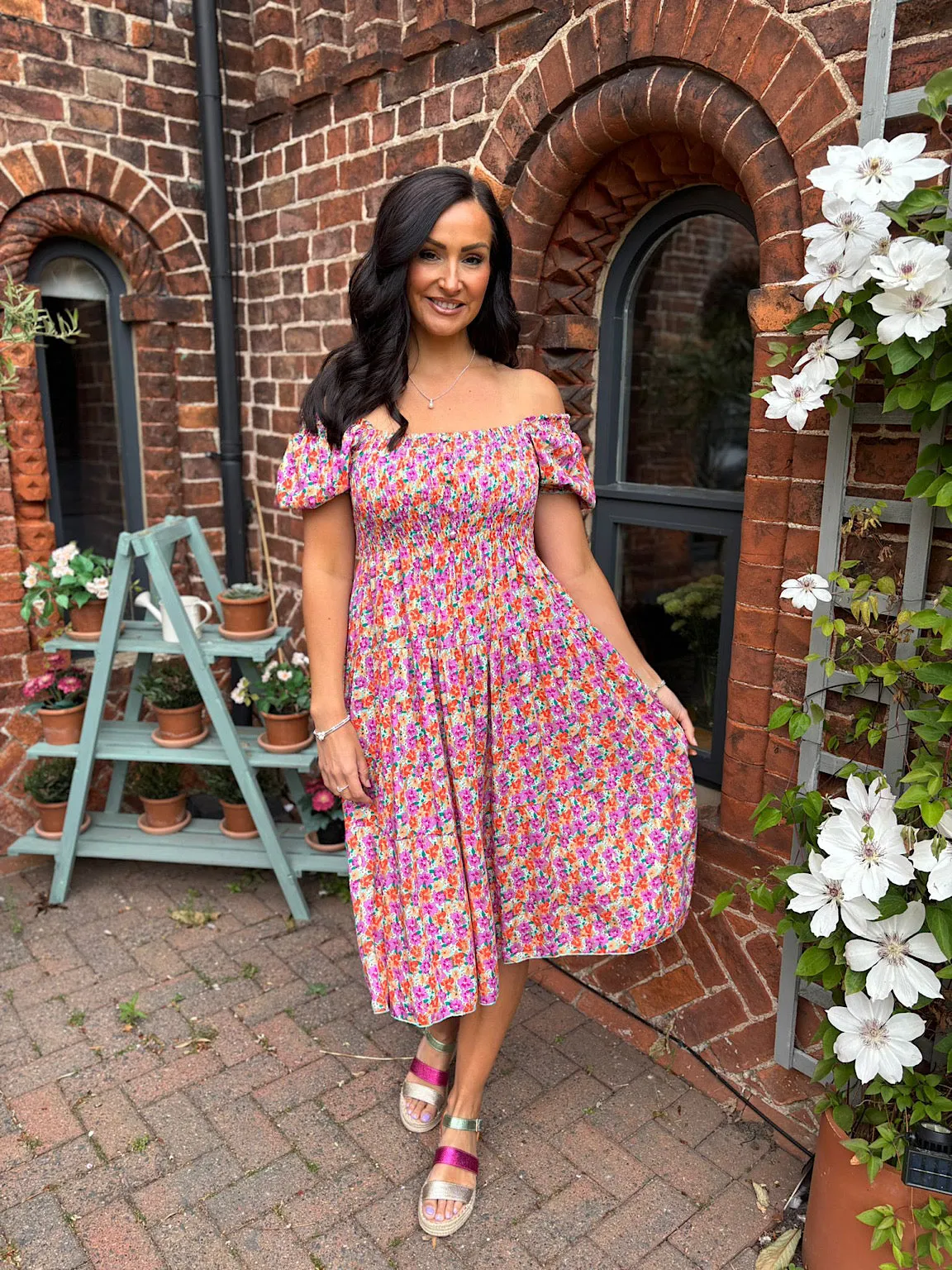 Grape Ditsy Floral Dress Veronica