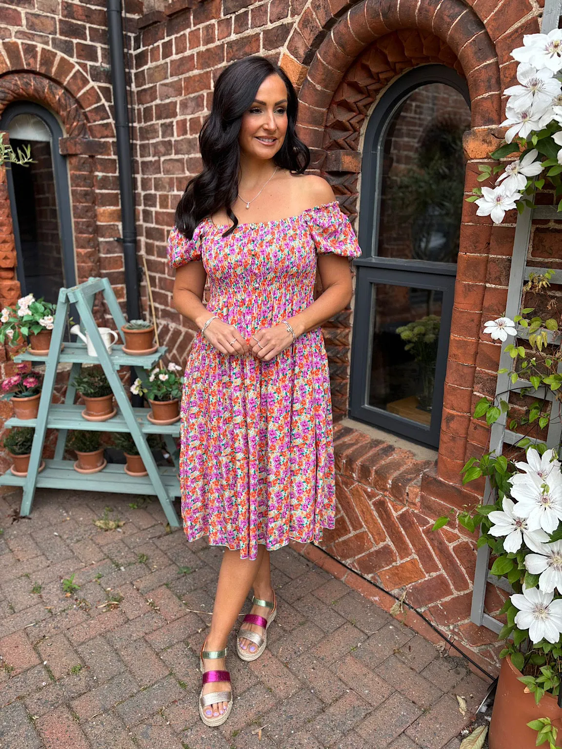 Grape Ditsy Floral Dress Veronica