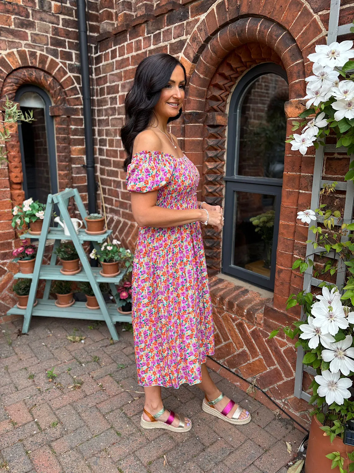 Grape Ditsy Floral Dress Veronica