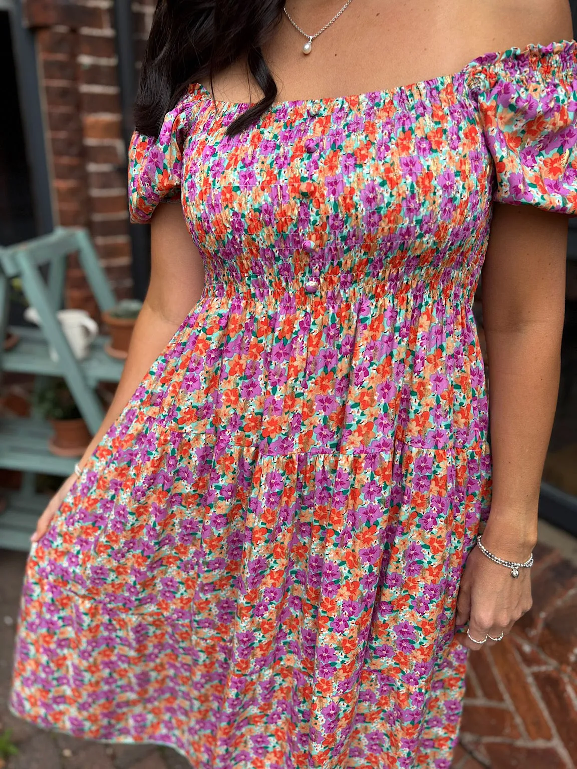 Grape Ditsy Floral Dress Veronica