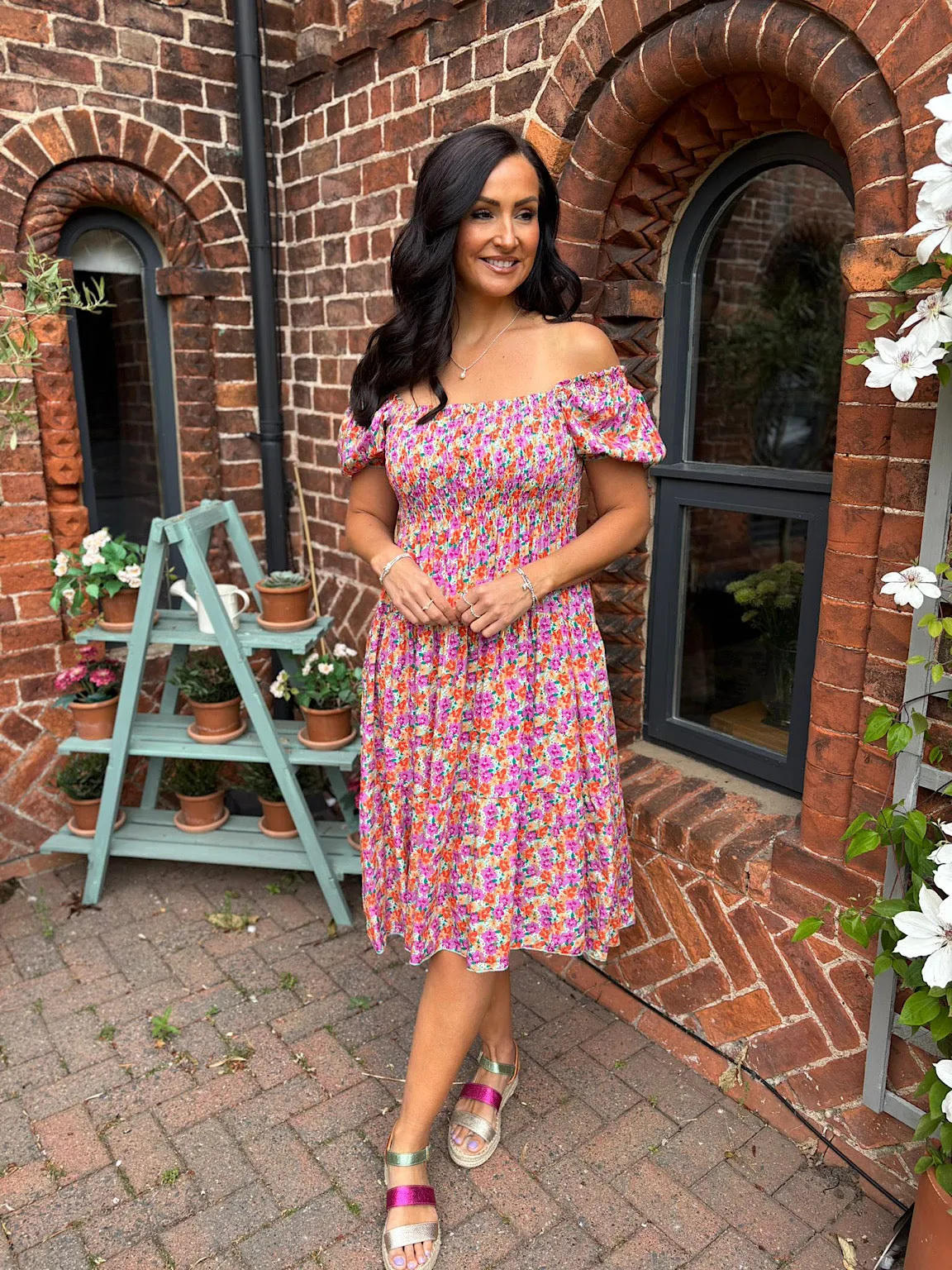 Grape Ditsy Floral Dress Veronica