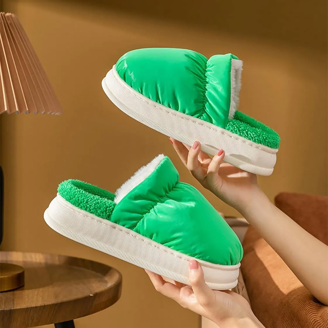 HANDKEI Women's Slippers Cute Rabbit Winter Anti slip Home Slippers Warm Plush Non slip Indoor and Outdoor Shoes