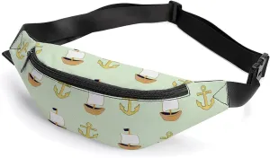Happy Nautical Large Crossbody Fanny Packfor Women Men Waist Pack for Running with Adjustable Strap for Sports Casual Bag 36 * 15cm