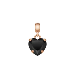 Heart Black Crystal Charm RG