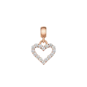Heart Contour White Crystal Charm RG