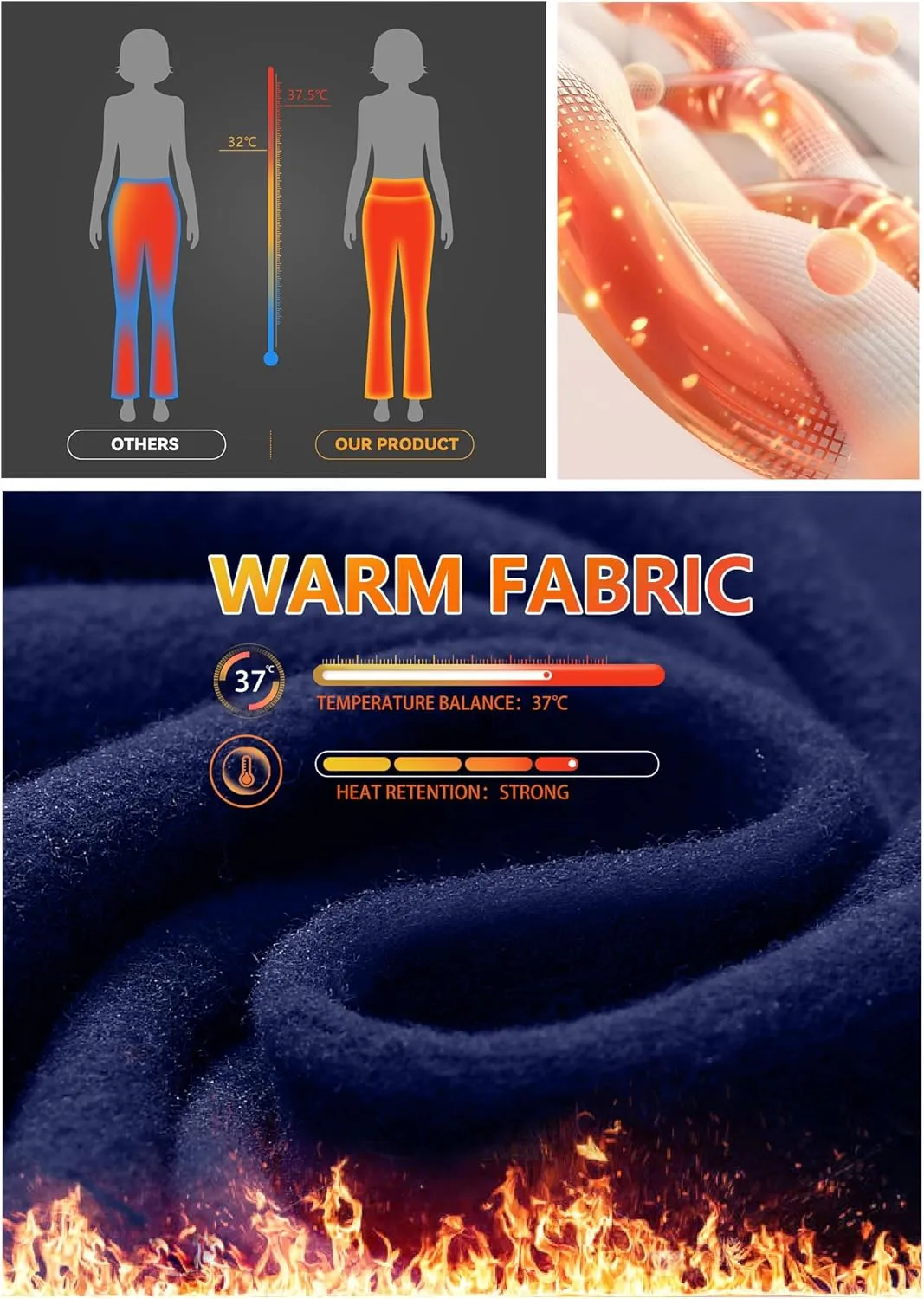 Heathyoga Fleece Lined Pants Women Yoga Pants with Pockets for Women Thermal Pants High Waist Flare Leggings for Winter