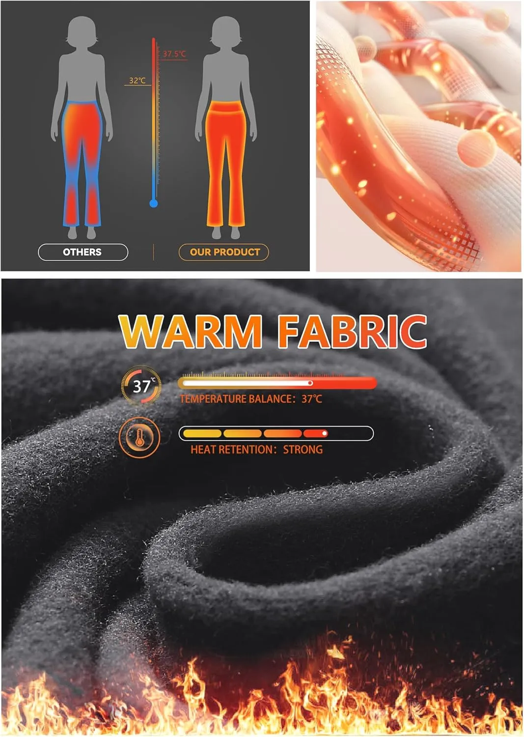 Heathyoga Fleece Lined Pants Women Yoga Pants with Pockets for Women Thermal Pants High Waist Flare Leggings for Winter