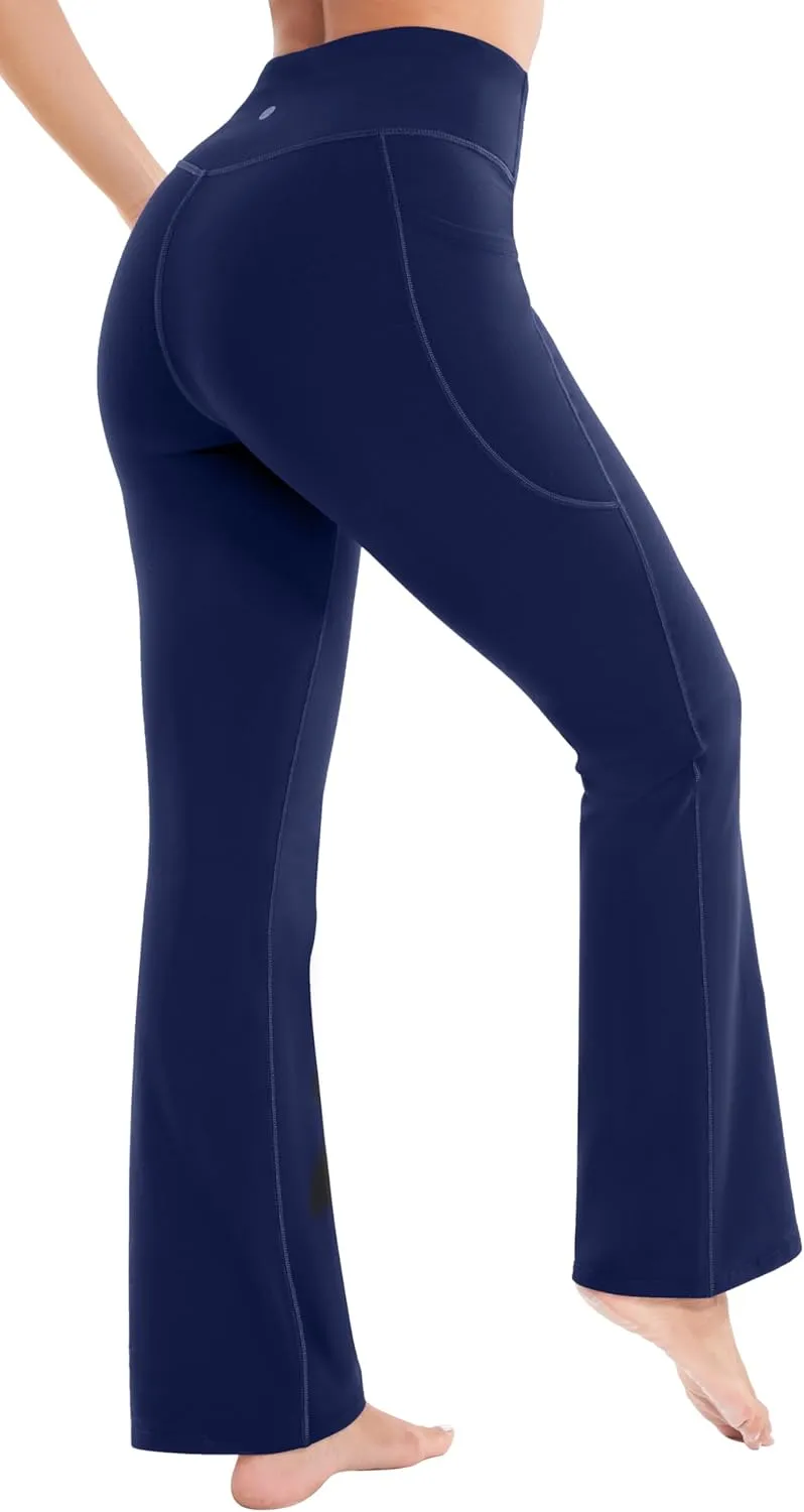 Heathyoga Fleece Lined Pants Women Yoga Pants with Pockets for Women Thermal Pants High Waist Flare Leggings for Winter