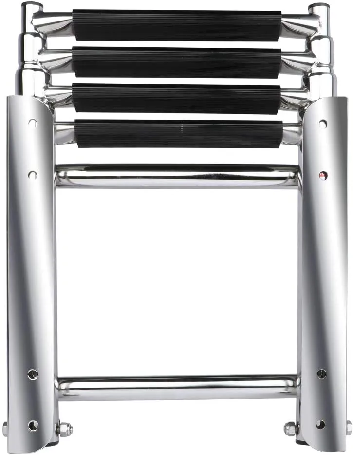 Heavy Duty 4 Step Boat Ladder, Marine Stainless Steel Swim Platform Telescoping Ladder, Under Platform Slide Mount Boat Boarding Ladder for Marine Yacht