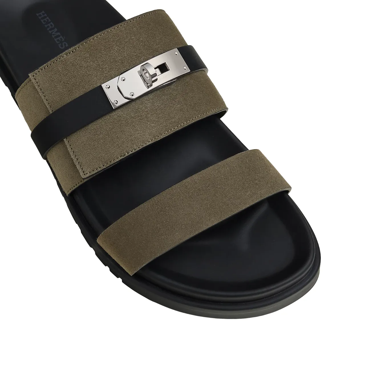 Hermes Jackson Sandal Vert Toundra / Noir