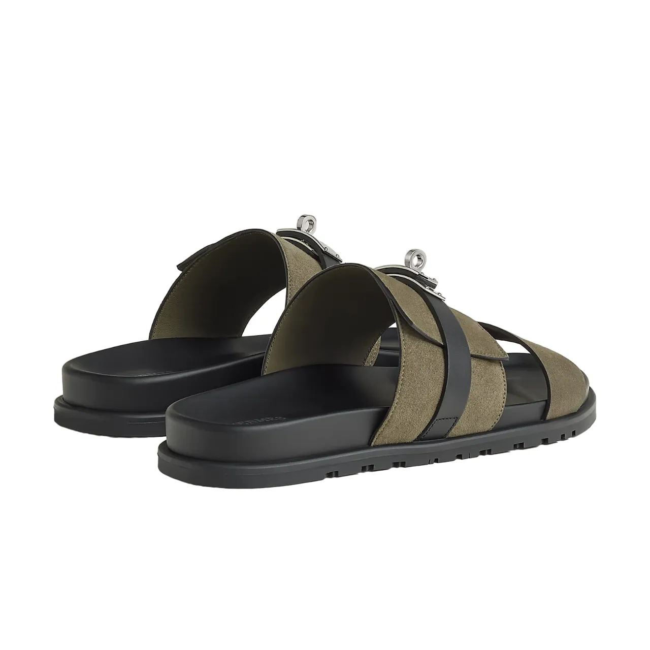 Hermes Jackson Sandal Vert Toundra / Noir