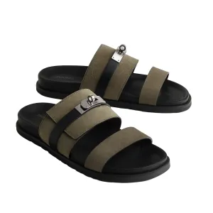 Hermes Jackson Sandal Vert Toundra / Noir