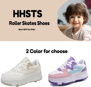 HHSTS Roller Skate Shoes for Kids Boys Girls Upgraded Fashion Sneakers with Detachable 4-Wheels for Kid Sport Shoes Christmas Birthday Gifts