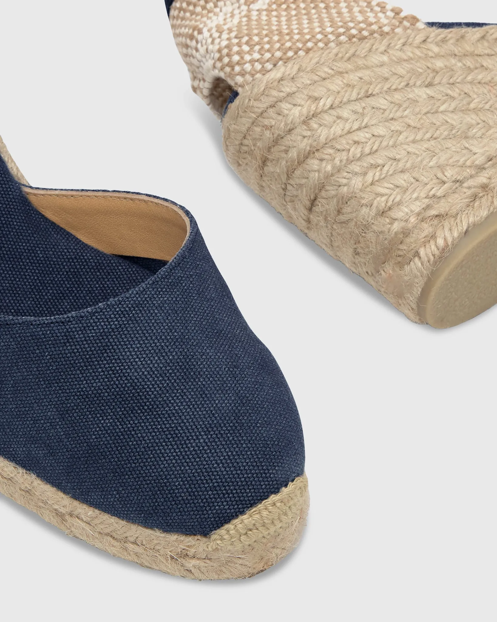 High Carina Espadrille in Navy Oxford Canvas