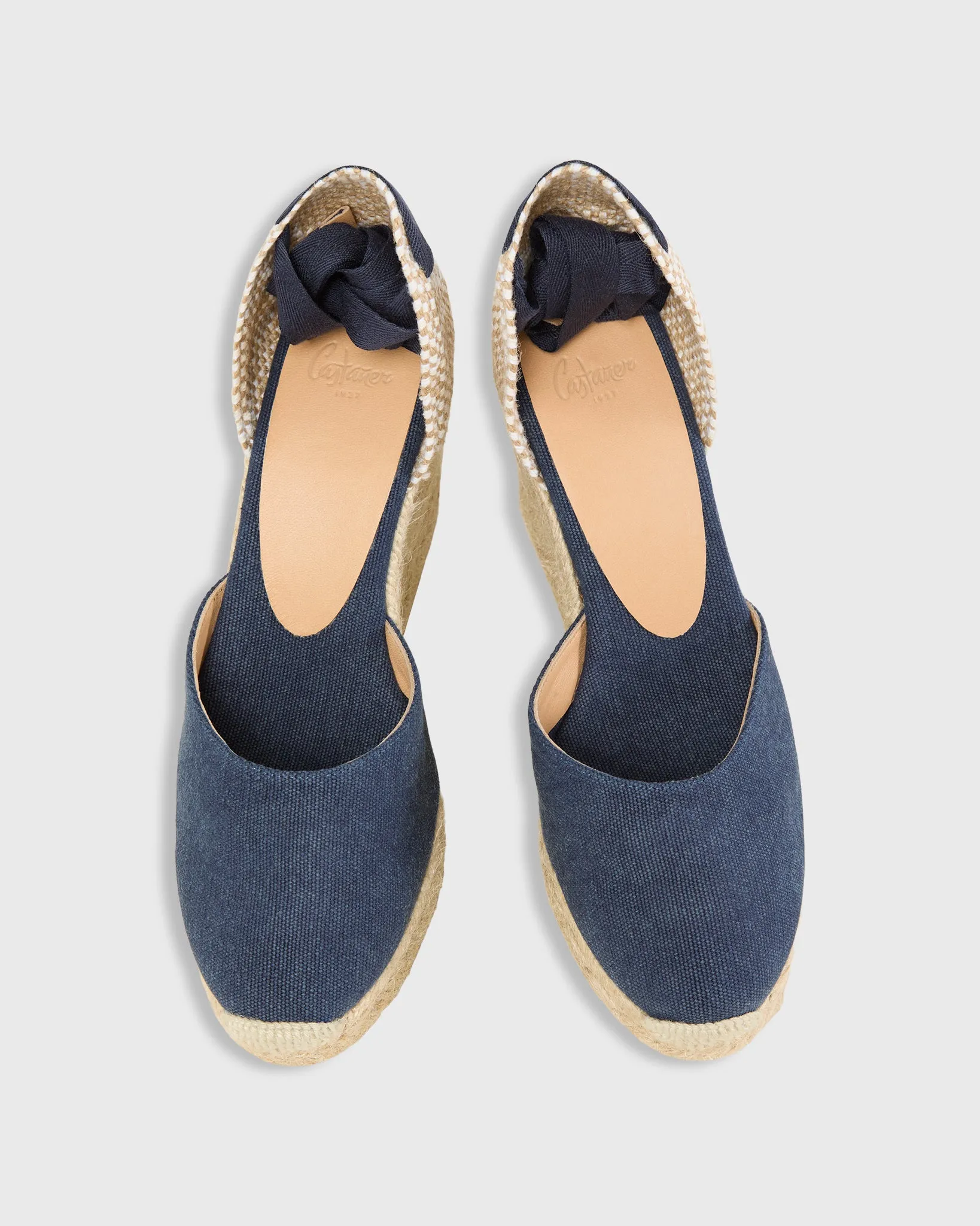 High Carina Espadrille in Navy Oxford Canvas
