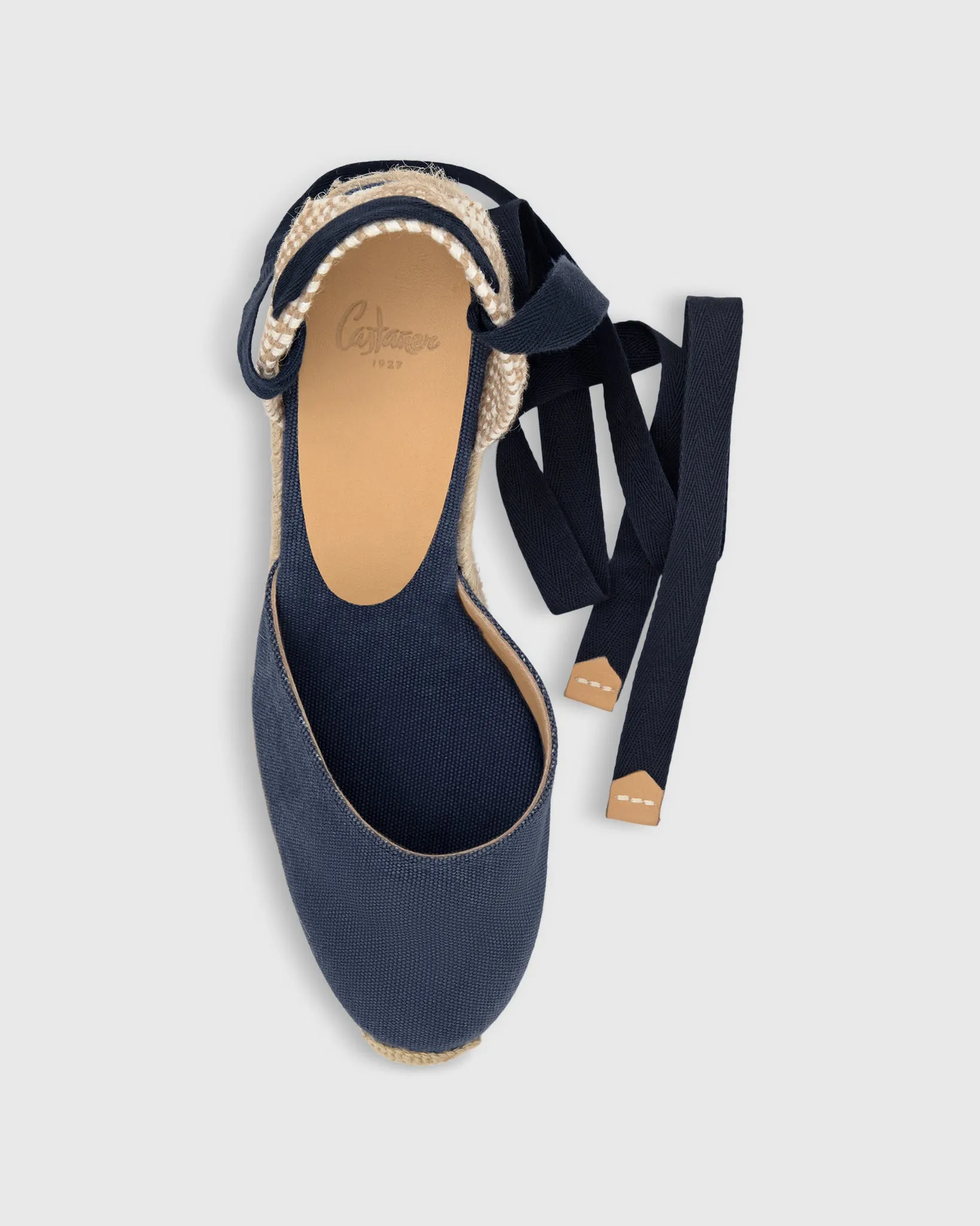 High Carina Espadrille in Navy Oxford Canvas