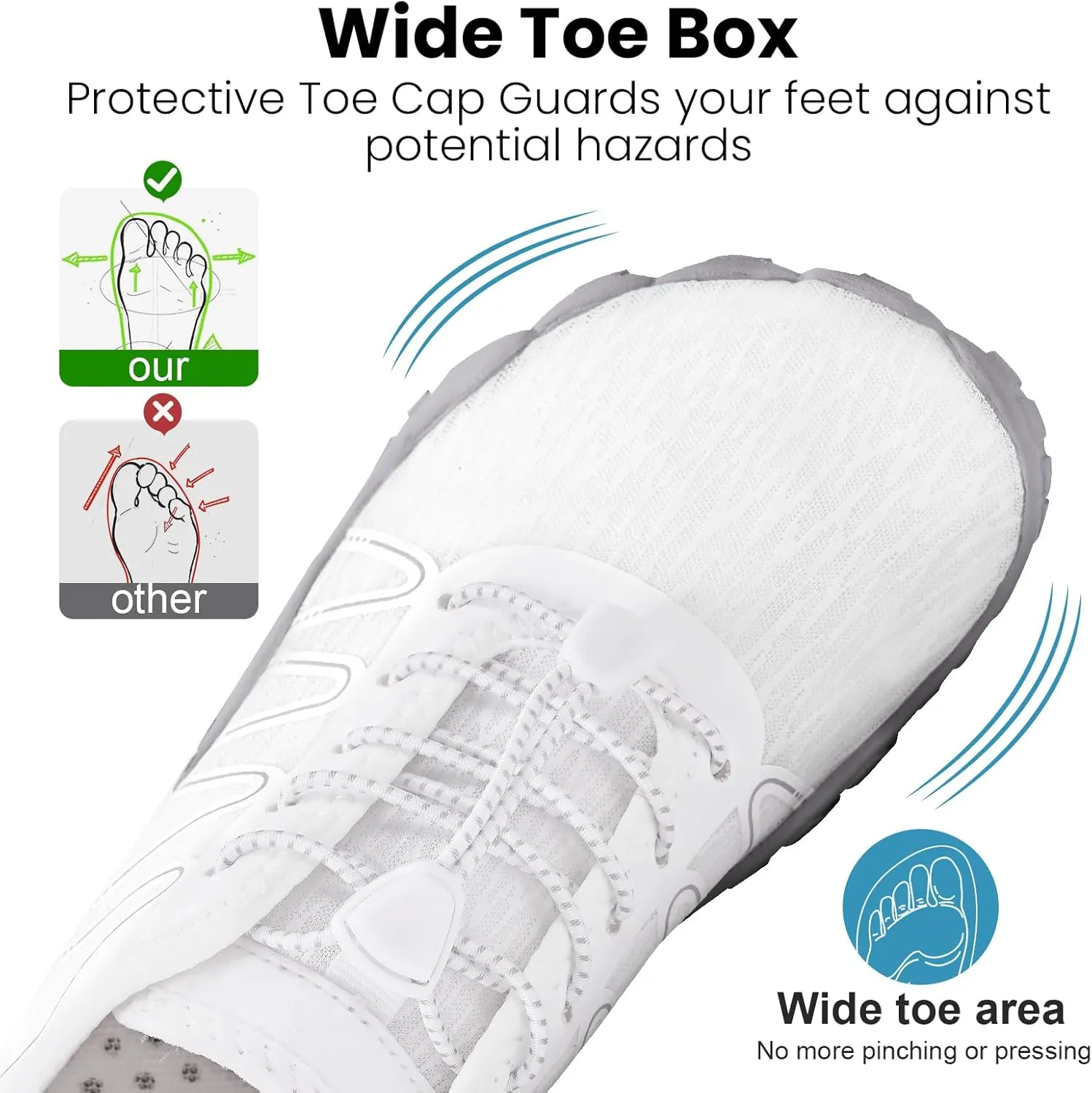 Hike Barefoot Water Shoes Women Men, Pro Grounded Footwear Womens Mens Breathable Wide Toe Box Grounding Unisex for Outdoor Beach Swim Pool Hiking Kayaking Surfing