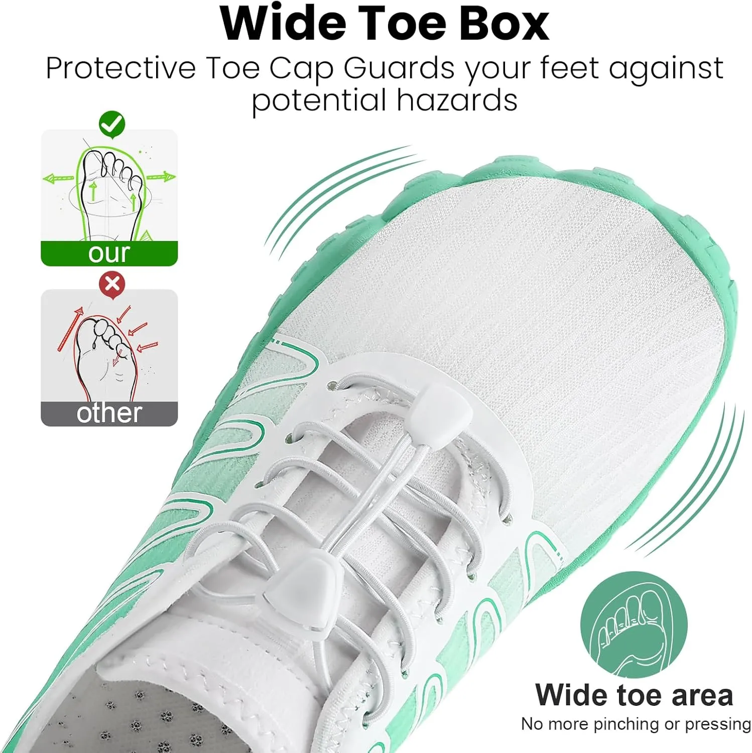 Hike Barefoot Water Shoes Women Men, Pro Grounded Footwear Womens Mens Breathable Wide Toe Box Grounding Unisex for Outdoor Beach Swim Pool Hiking Kayaking Surfing