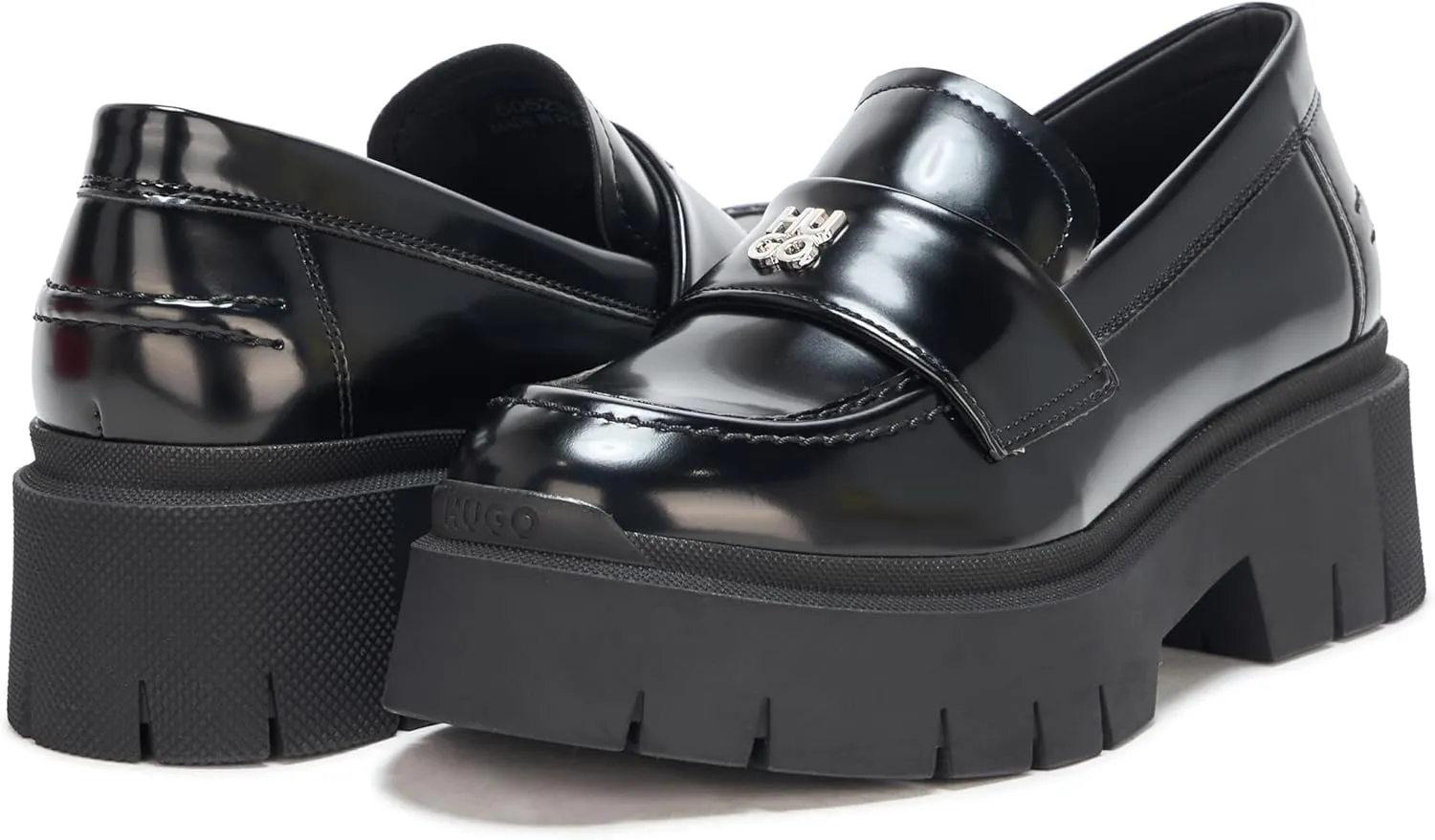 HUGO Women's Kris Chunky Platform Leather Loafer