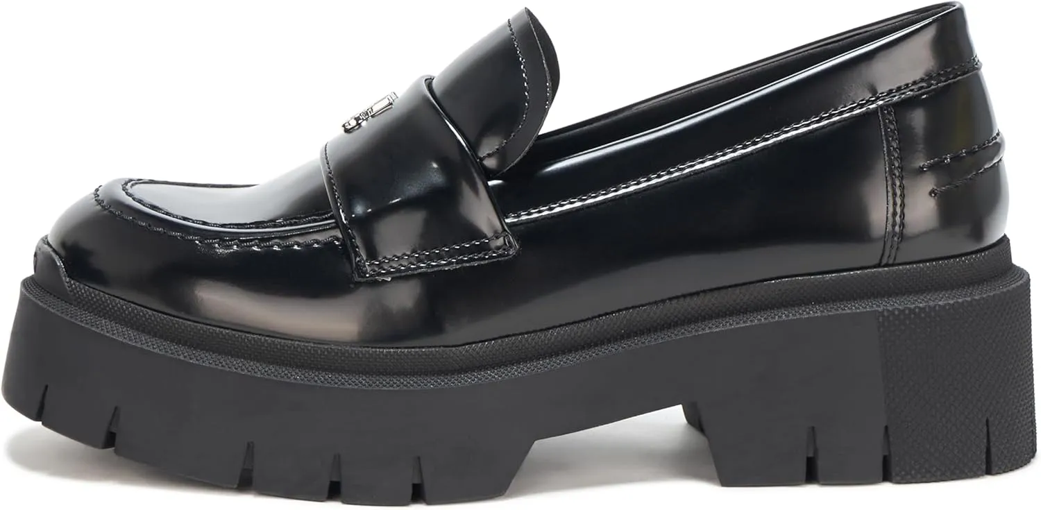 HUGO Women's Kris Chunky Platform Leather Loafer