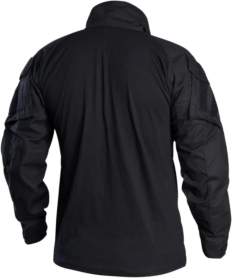 IDOGEAR SPORTS G3 Combat Shirts Men’s Tactical Shirt with Elbow Pads 1/4 Zipper Collar Long Sleeves Top Military Clothing