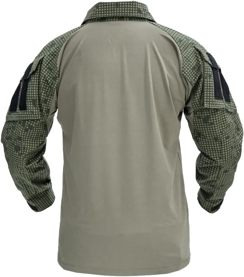 IDOGEAR SPORTS G3 Combat Shirts Men’s Tactical Shirt with Elbow Pads 1/4 Zipper Collar Long Sleeves Top Military Clothing