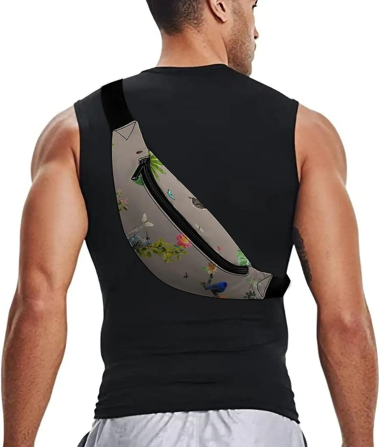 Insect Bird Butterfly Large Crossbody Fanny Packfor Women Men Waist Pack for Running with Adjustable Strap for Sports Casual Bag 36 * 15cm
