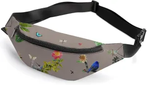 Insect Bird Butterfly Large Crossbody Fanny Packfor Women Men Waist Pack for Running with Adjustable Strap for Sports Casual Bag 36 * 15cm