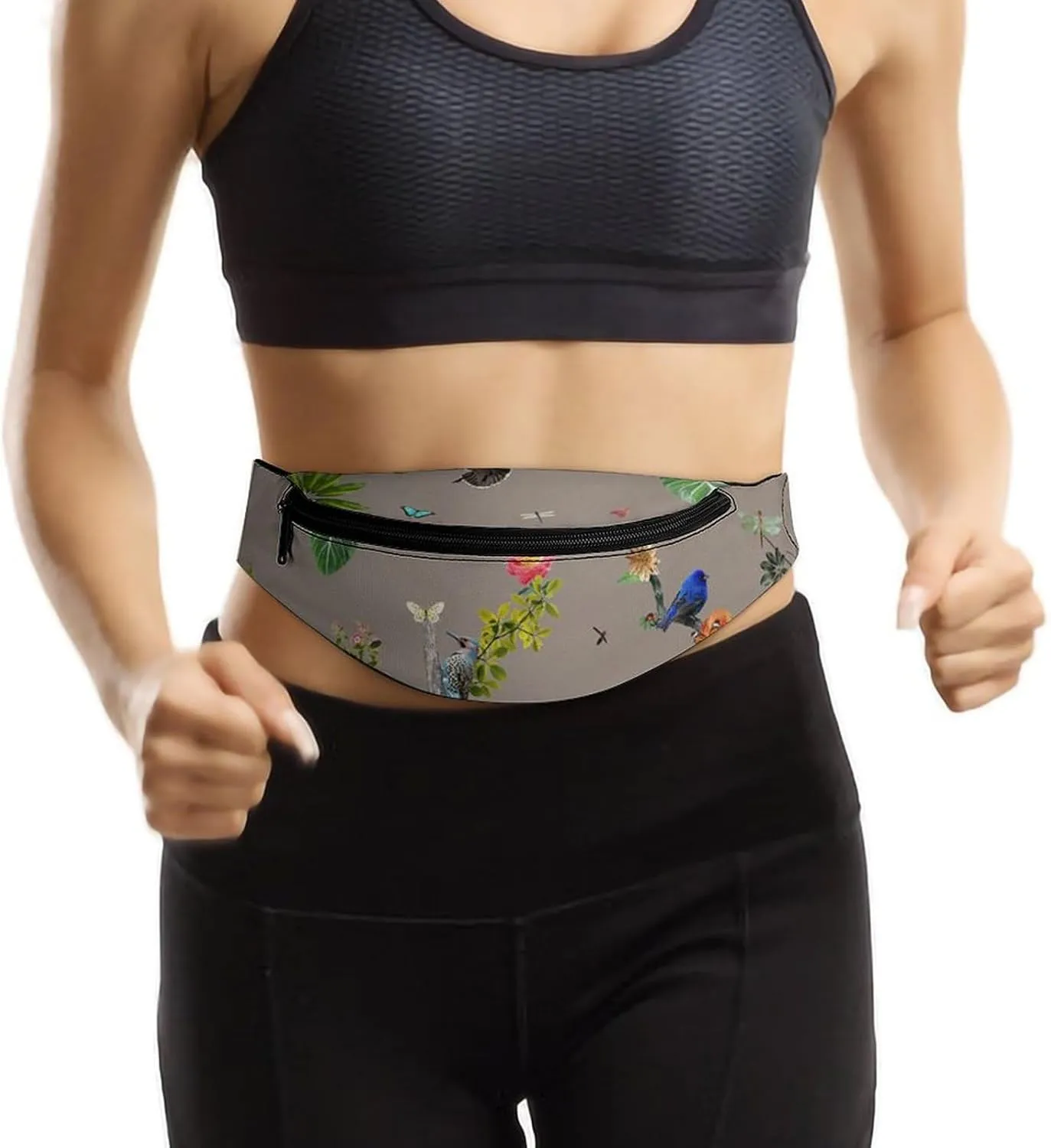 Insect Bird Butterfly Large Crossbody Fanny Packfor Women Men Waist Pack for Running with Adjustable Strap for Sports Casual Bag 36 * 15cm