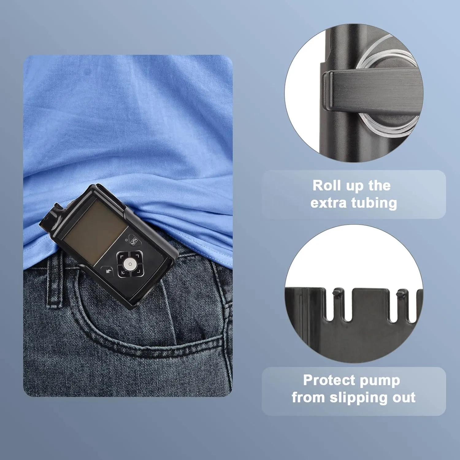 Insulin Pump Holder Case for Medtronic MiniMed 780G 770G 630G 640G 670G, Sturdy Medtronic 780G Accessories with 360° Rotating Belt Clip, Medtronic 780G Pump Case Clip for Diabetic (Black)