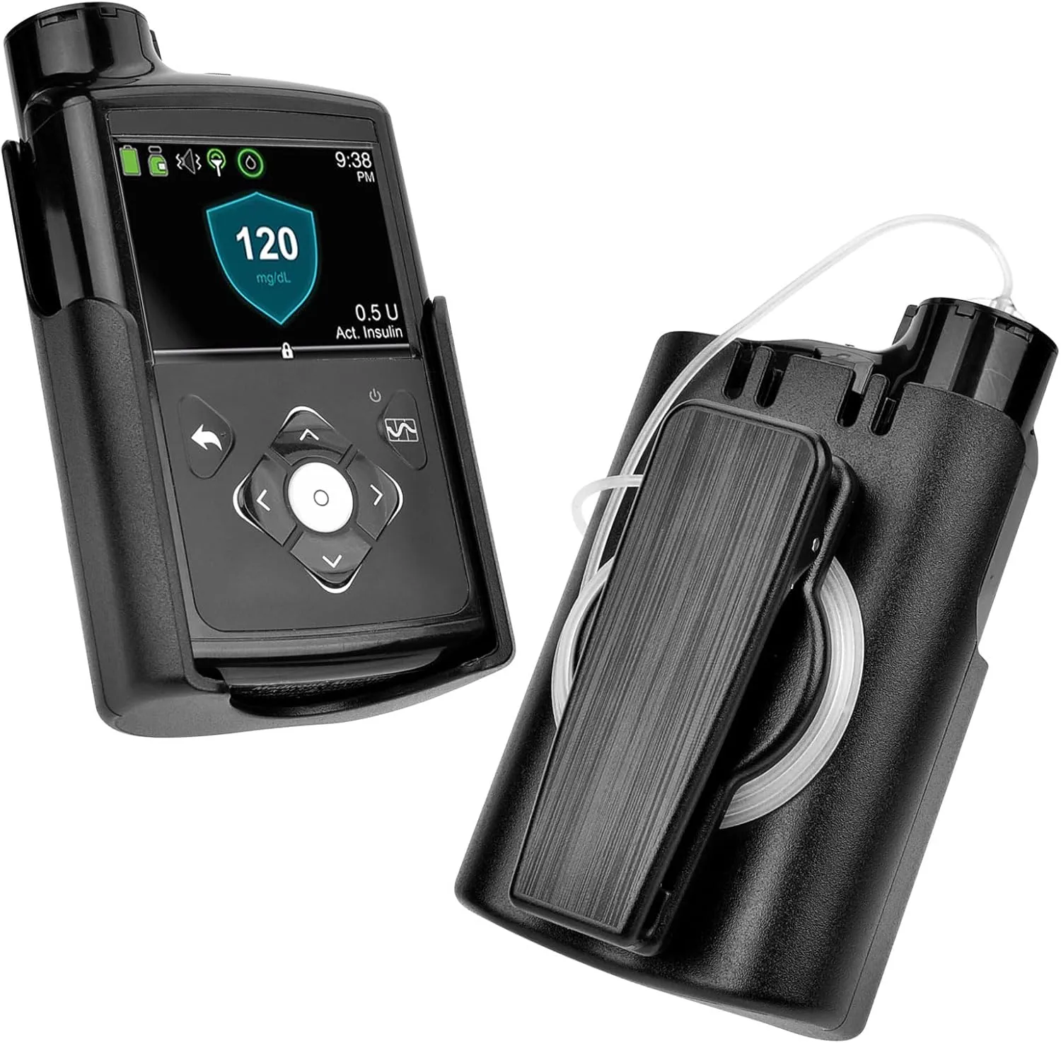 Insulin Pump Holder Case for Medtronic MiniMed 780G 770G 630G 640G 670G, Sturdy Medtronic 780G Accessories with 360° Rotating Belt Clip, Medtronic 780G Pump Case Clip for Diabetic (Black)