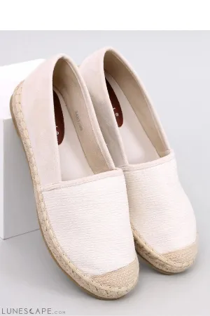 Ivory Eco-Suede Slip-on Espadrilles with Braided Jute Cap Toe