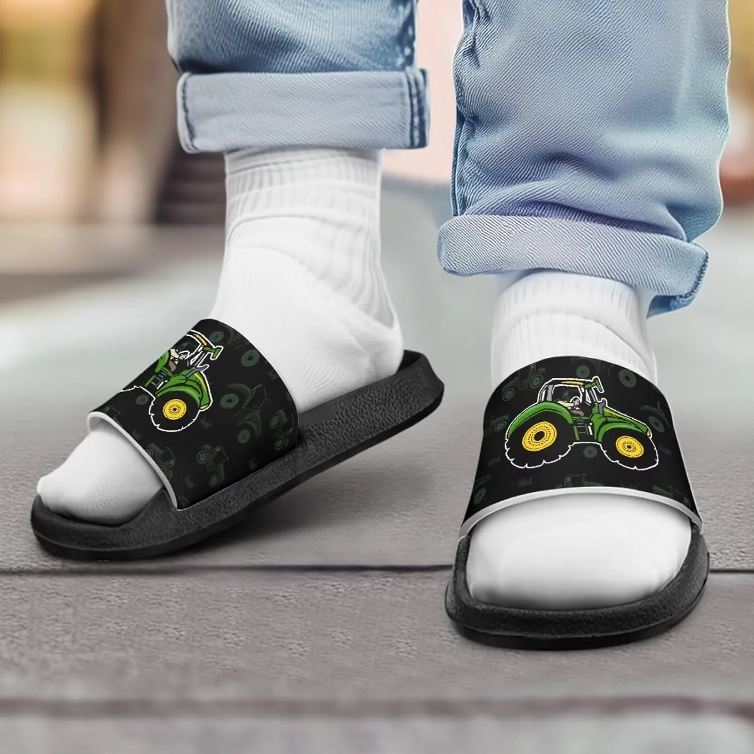 Jeiento Cartoon Slides for Kids Summer Shoes Non Slip Sole Shower Shoes Bathroom Home Slippers Boy Girl Beach Sandals