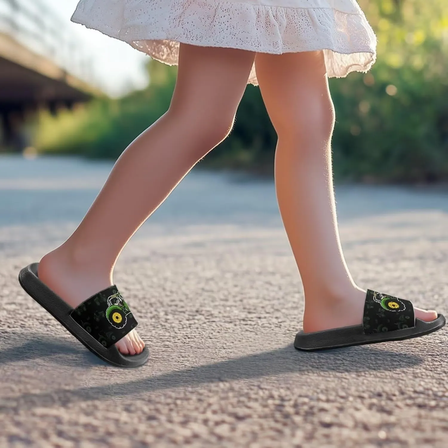 Jeiento Cartoon Slides for Kids Summer Shoes Non Slip Sole Shower Shoes Bathroom Home Slippers Boy Girl Beach Sandals