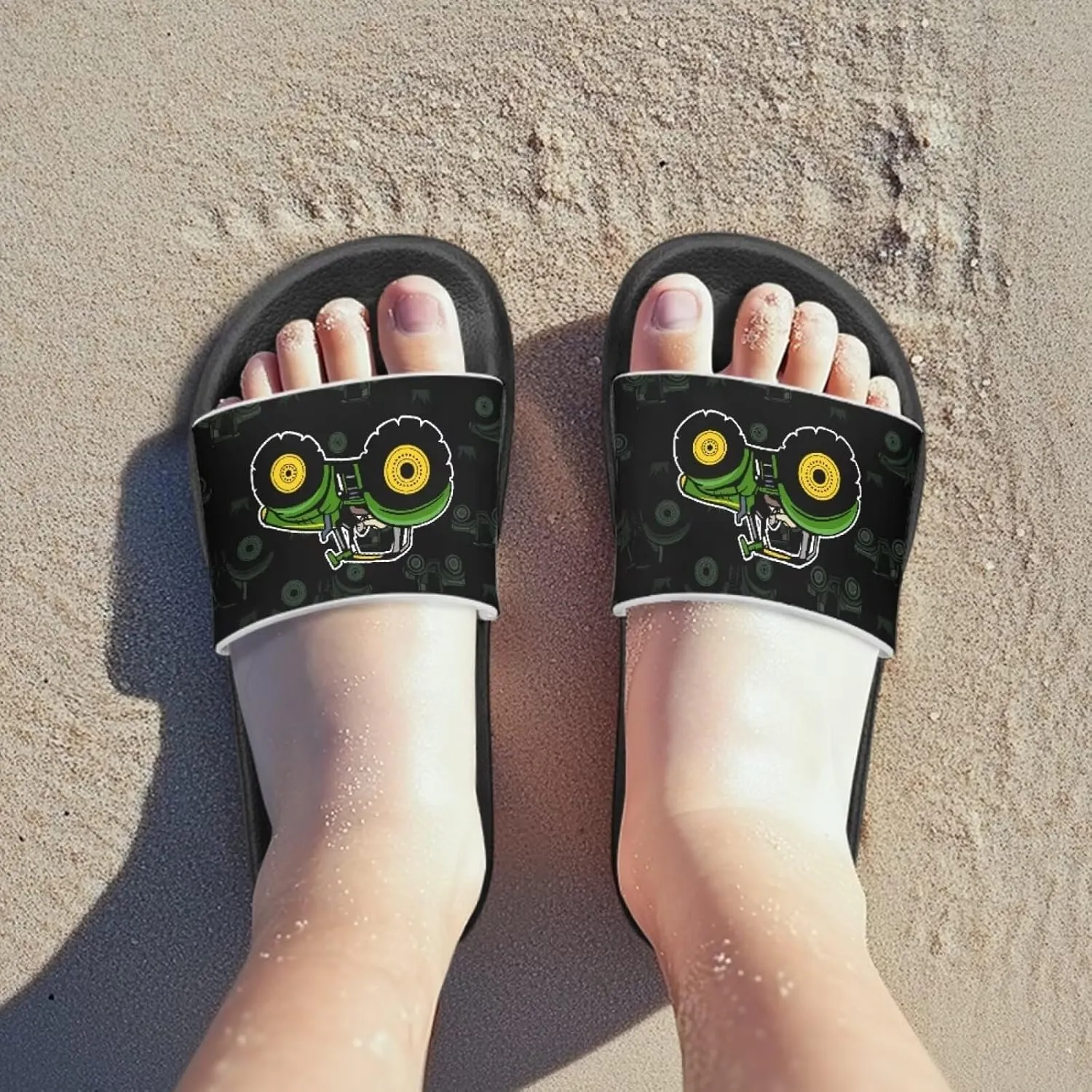 Jeiento Cartoon Slides for Kids Summer Shoes Non Slip Sole Shower Shoes Bathroom Home Slippers Boy Girl Beach Sandals