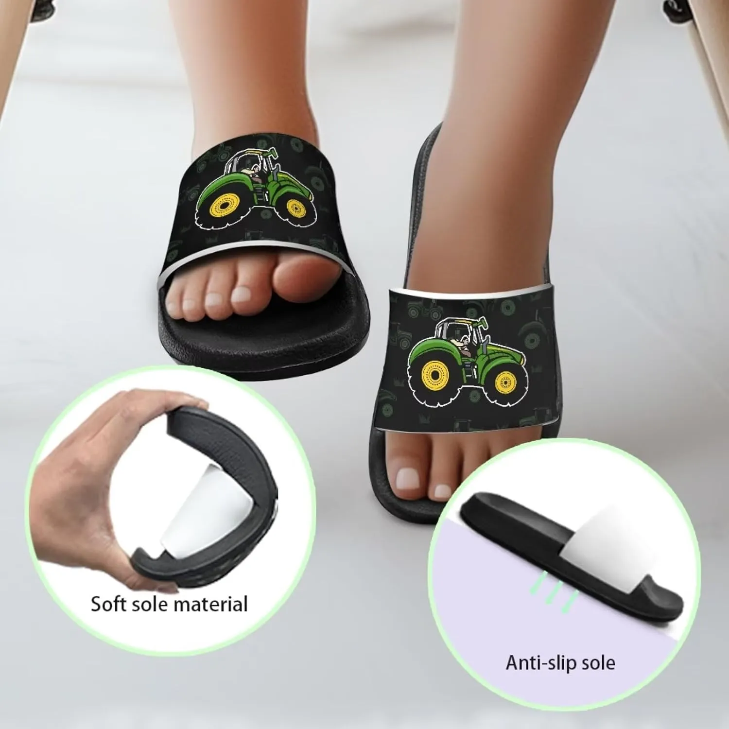 Jeiento Cartoon Slides for Kids Summer Shoes Non Slip Sole Shower Shoes Bathroom Home Slippers Boy Girl Beach Sandals