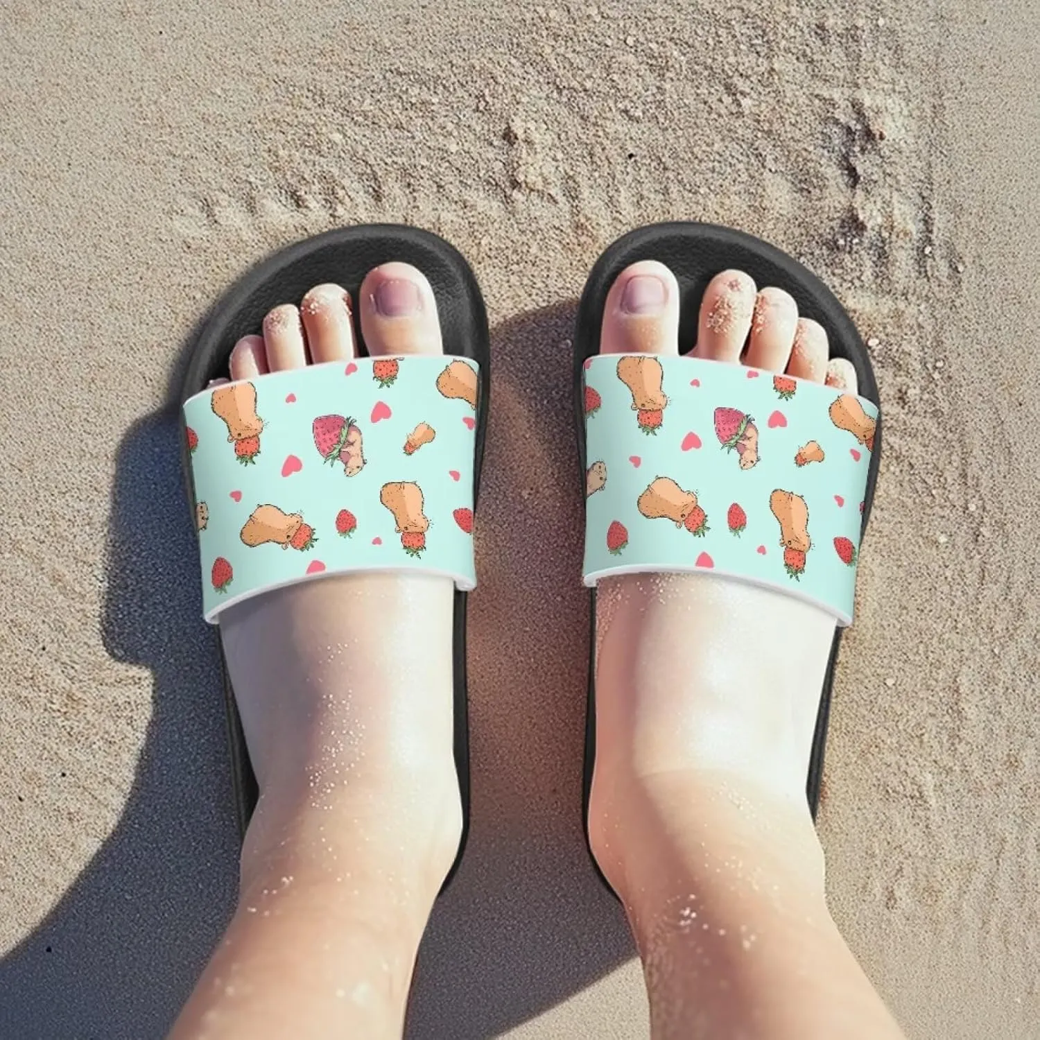 Jeiento Kids Slides for Boy Girl Soft Comfort Children Home Shoes Non-Slip Novelty Open Toe Sandal Youth Shower Shoes