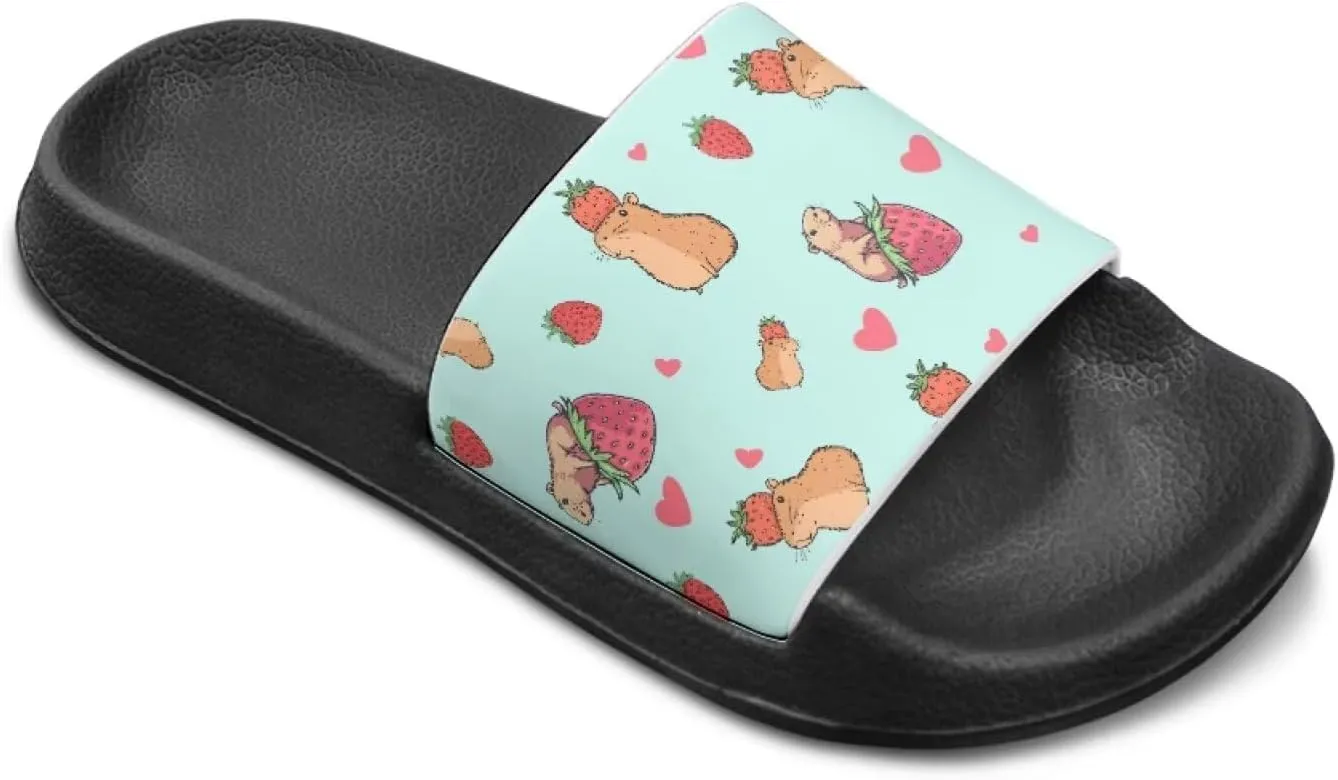 Jeiento Kids Slides for Boy Girl Soft Comfort Children Home Shoes Non-Slip Novelty Open Toe Sandal Youth Shower Shoes