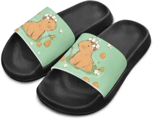 Jeiento Unisex Children Sandals Thick Sole Comfort Footed Casual Slide Open Toe Flat Sandals for Beach,Pool,Bathroom