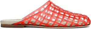 Jelly Mule Flat Sandals for Women Round Toe Mesh Hollow Jellies Mule Flats Summer Beach Jelly Sandals Shoes