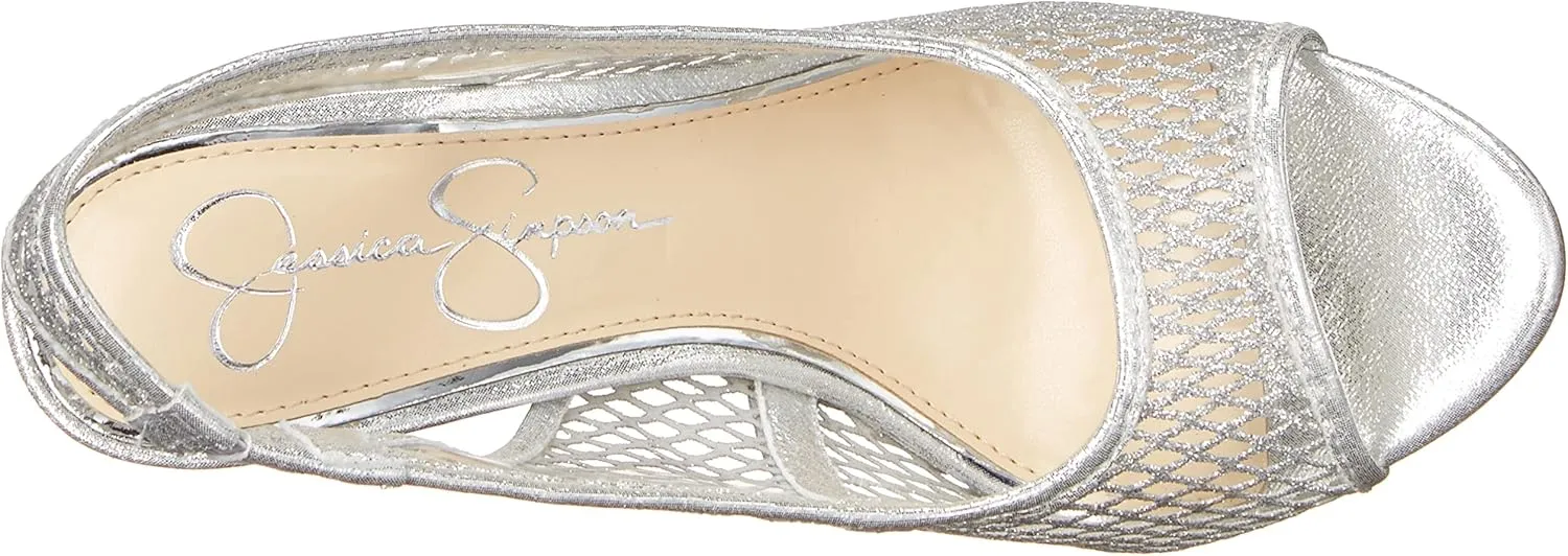 Jessica Simpson Jaisey Clear/Gold Peep Toe Slingback Stiletto Heeled Sandals
