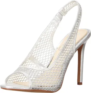 Jessica Simpson Jaisey Clear/Gold Peep Toe Slingback Stiletto Heeled Sandals